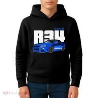 Retro Skyline R34 Jdm 90s Aesthetic Kids Hoodie thumb 4