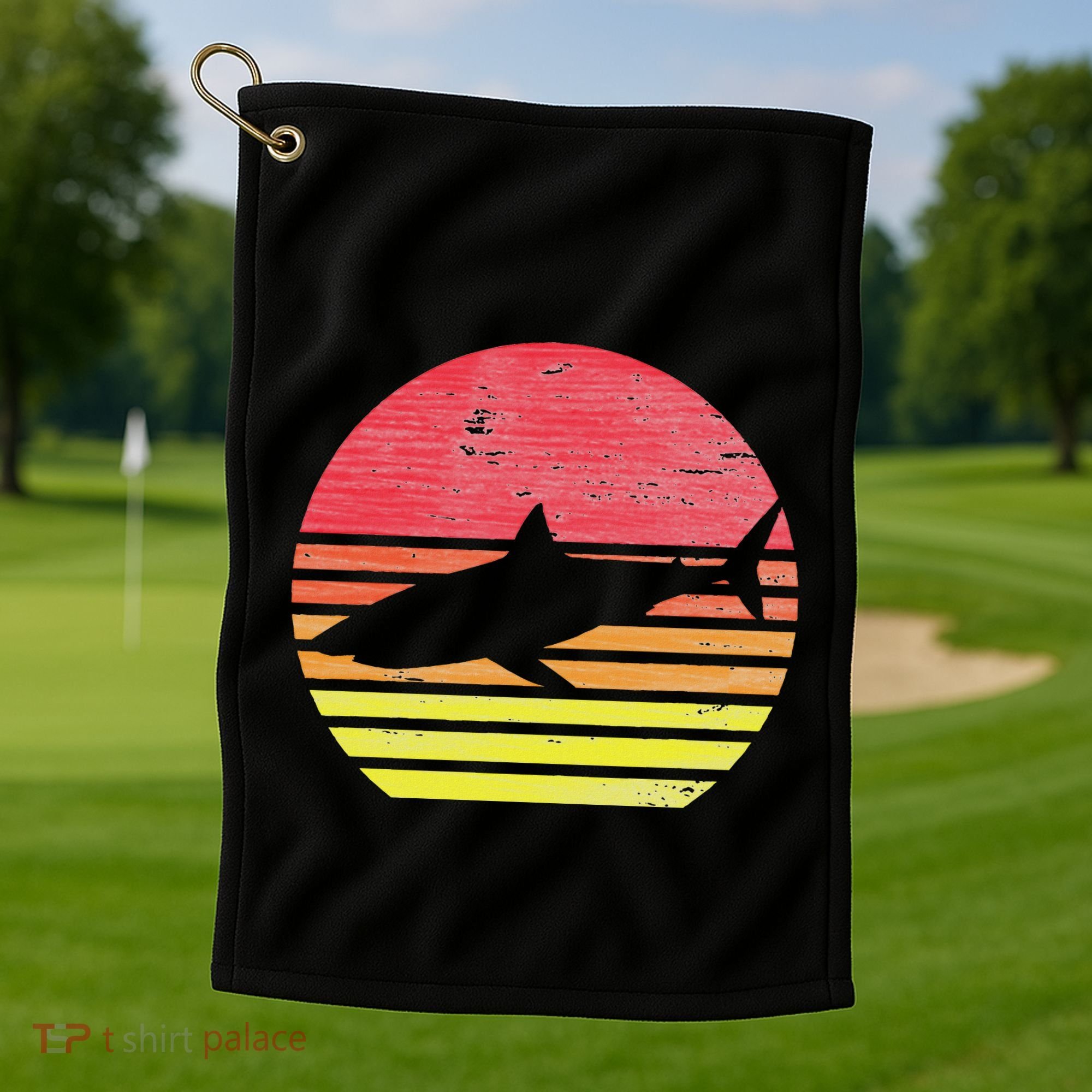 Retro Shark Golf Towel