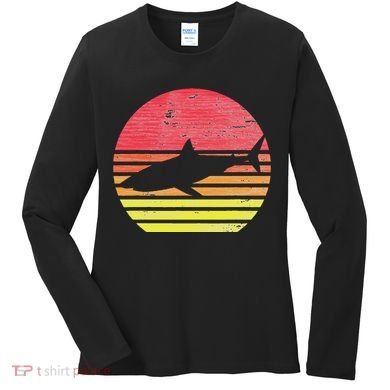 Retro Shark Women's Long Sleeve Shirt