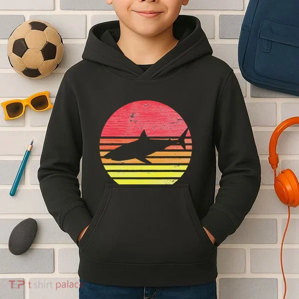 Retro Shark Kids Hoodie