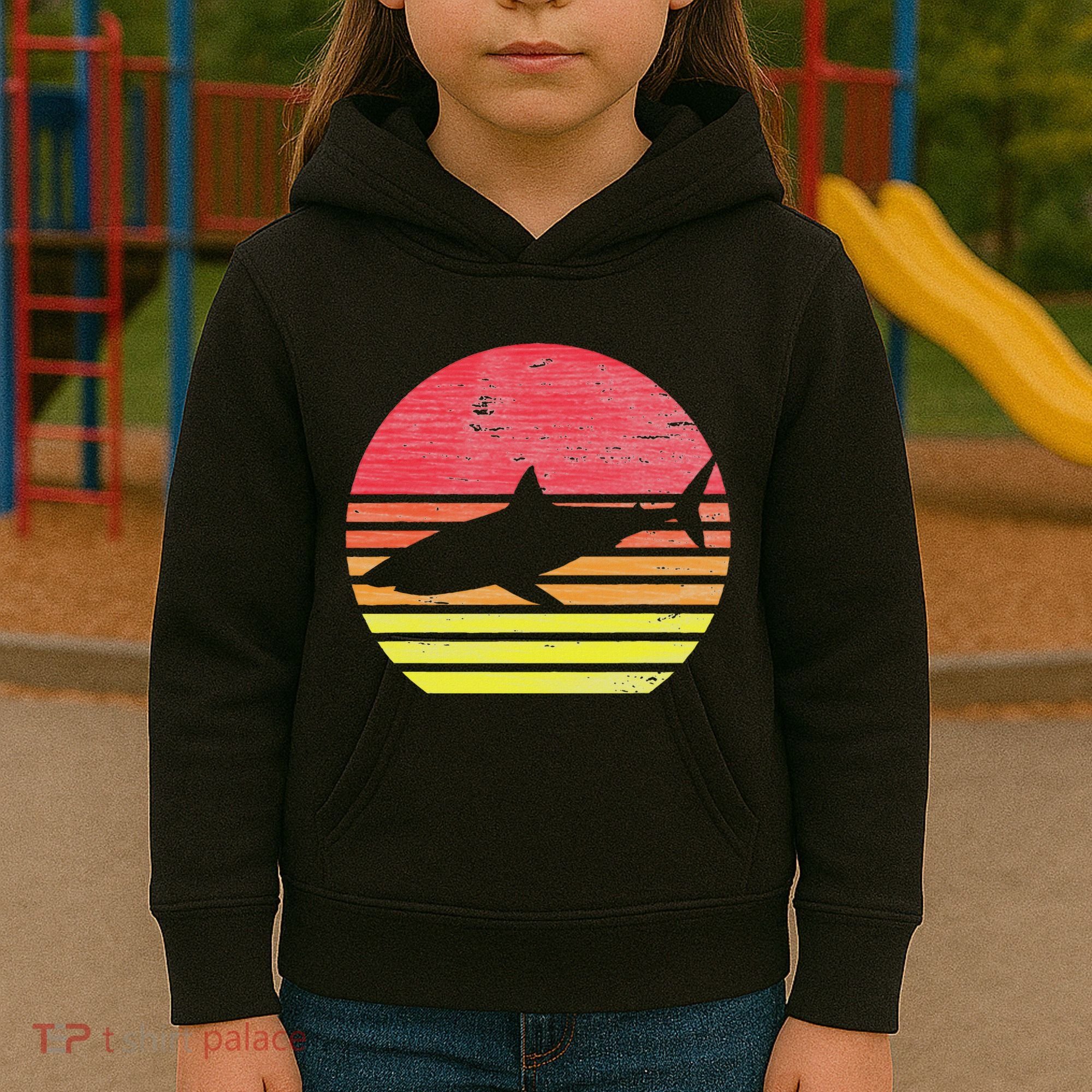 Retro Shark Kids Hoodie