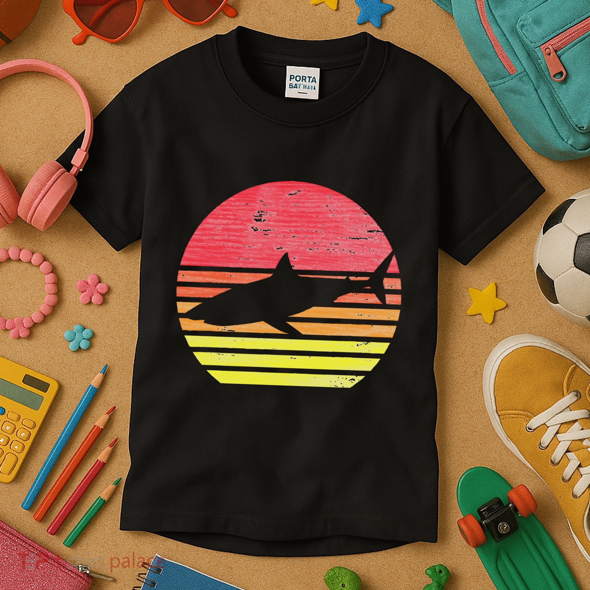 Retro Shark Kids T-Shirt