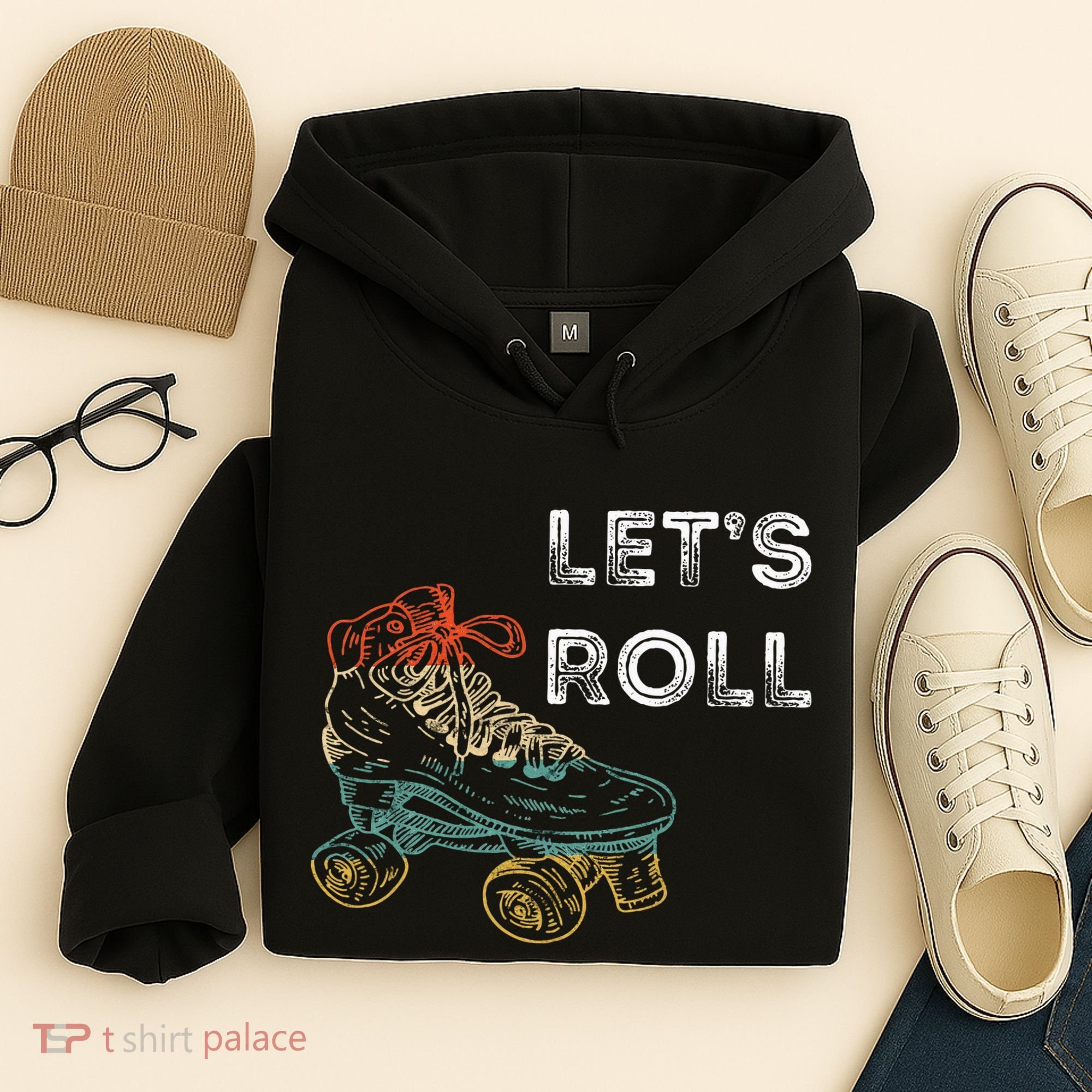 Roller Skates Running 70s 80s Roller Skating Inline Skater Hoodie