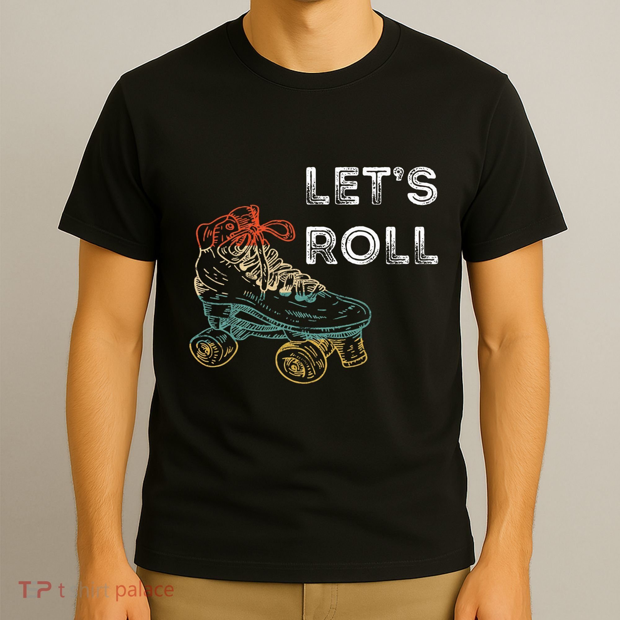 Roller Skates Running 70s 80s Roller Skating Inline Skater T-Shirt
