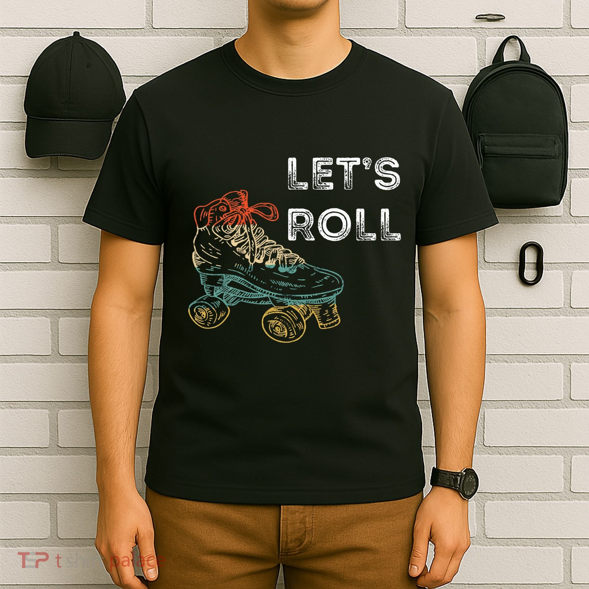 Roller Skates Running 70s 80s Roller Skating Inline Skater T-Shirt