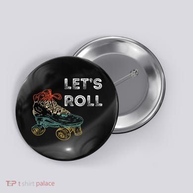 Roller Skates Running 70s 80s Roller Skating Inline Skater Button