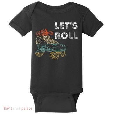 Roller Skates Running 70s 80s Roller Skating Inline Skater Baby Bodysuit