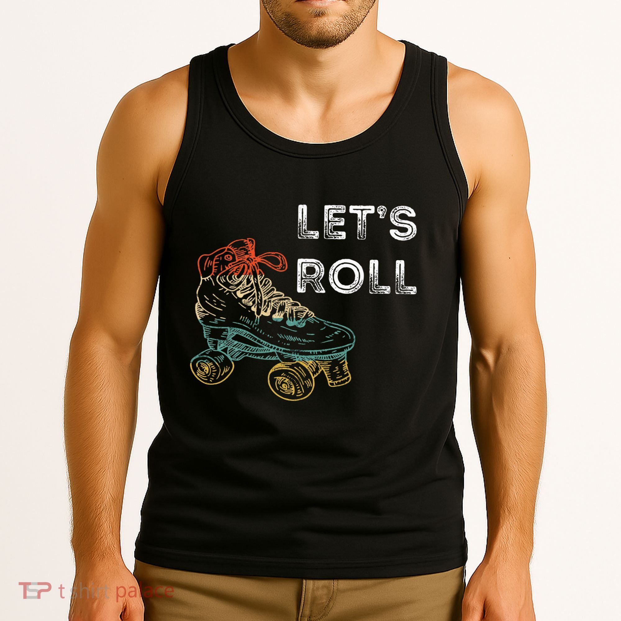 Roller Skates Running 70s 80s Roller Skating Inline Skater Tank Top
