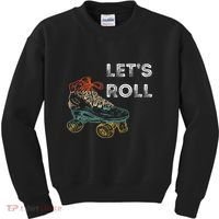 Roller Skates Running 70s 80s Roller Skating Inline Skater Kids Sweatshirt thumb 0
