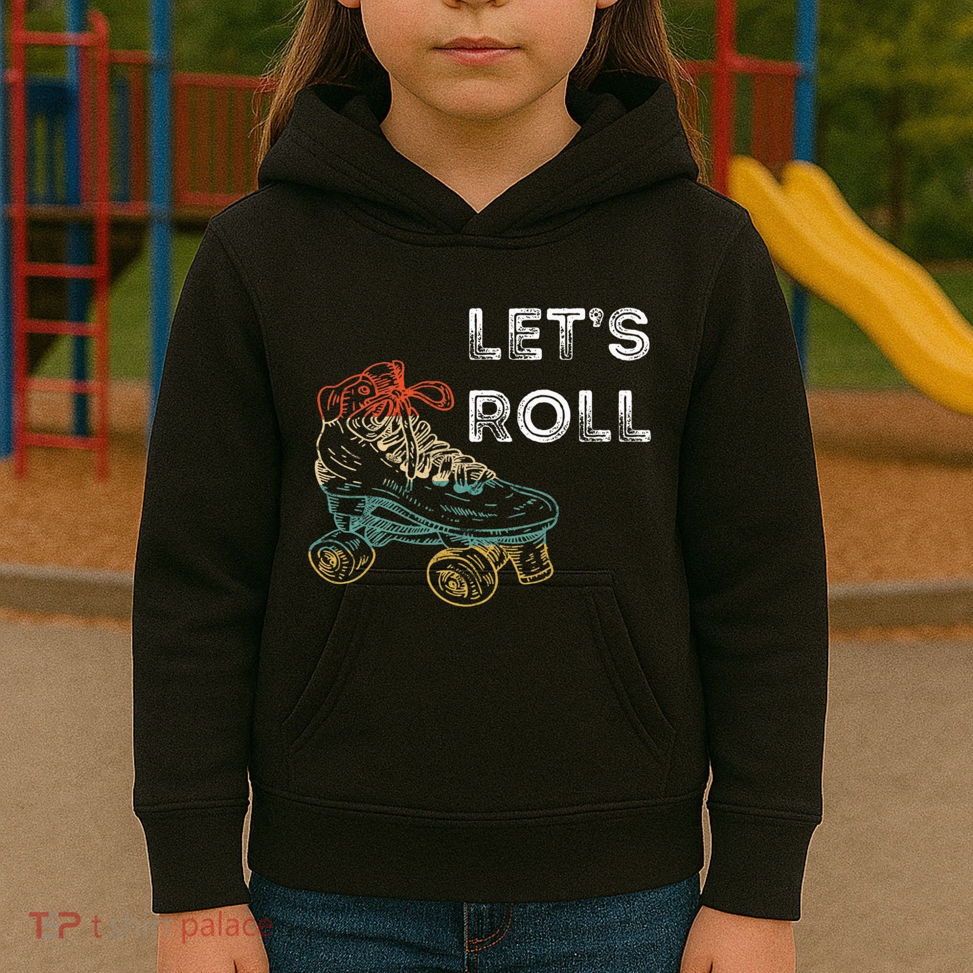 Roller Skates Running 70s 80s Roller Skating Inline Skater Kids Hoodie