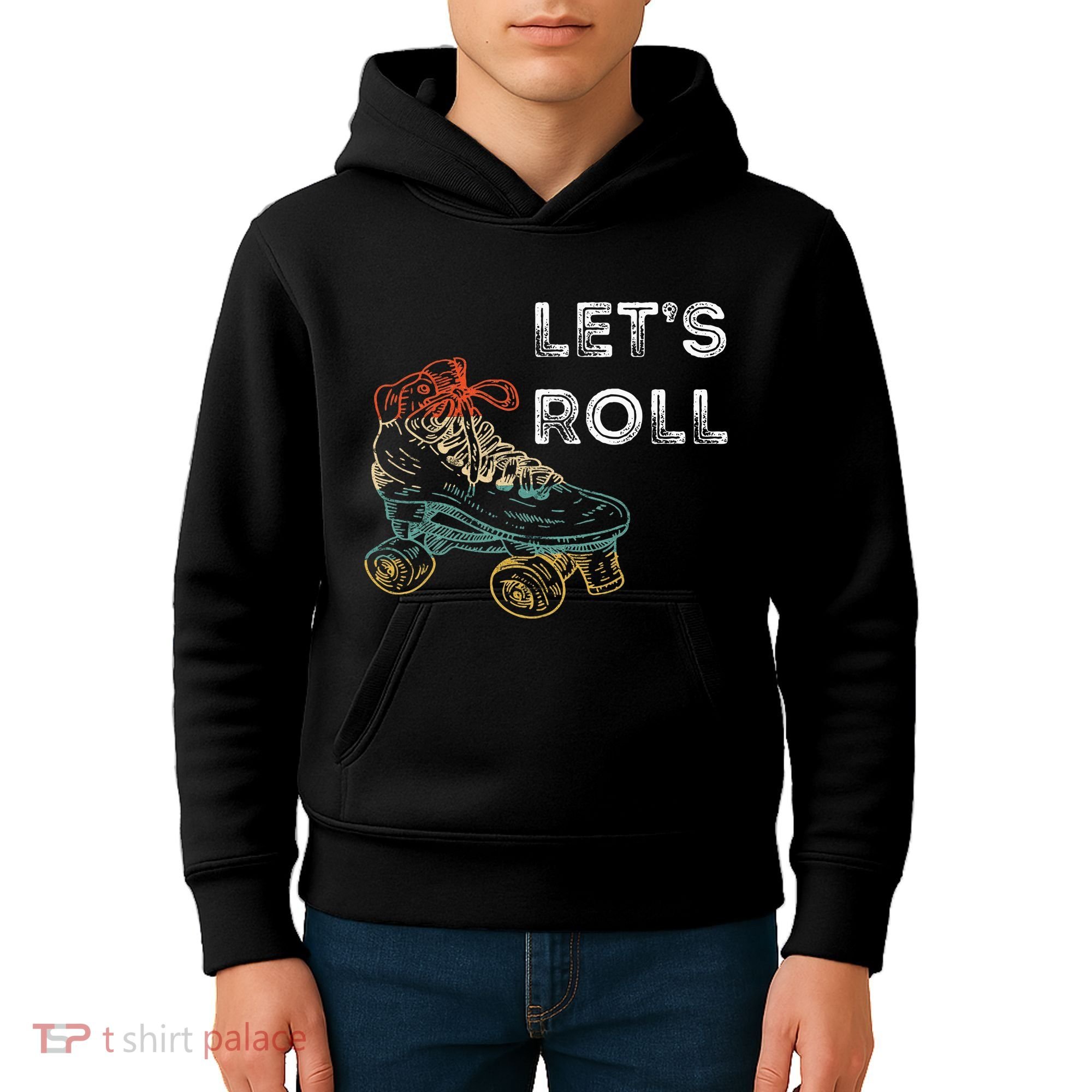 Roller Skates Running 70s 80s Roller Skating Inline Skater Kids Hoodie