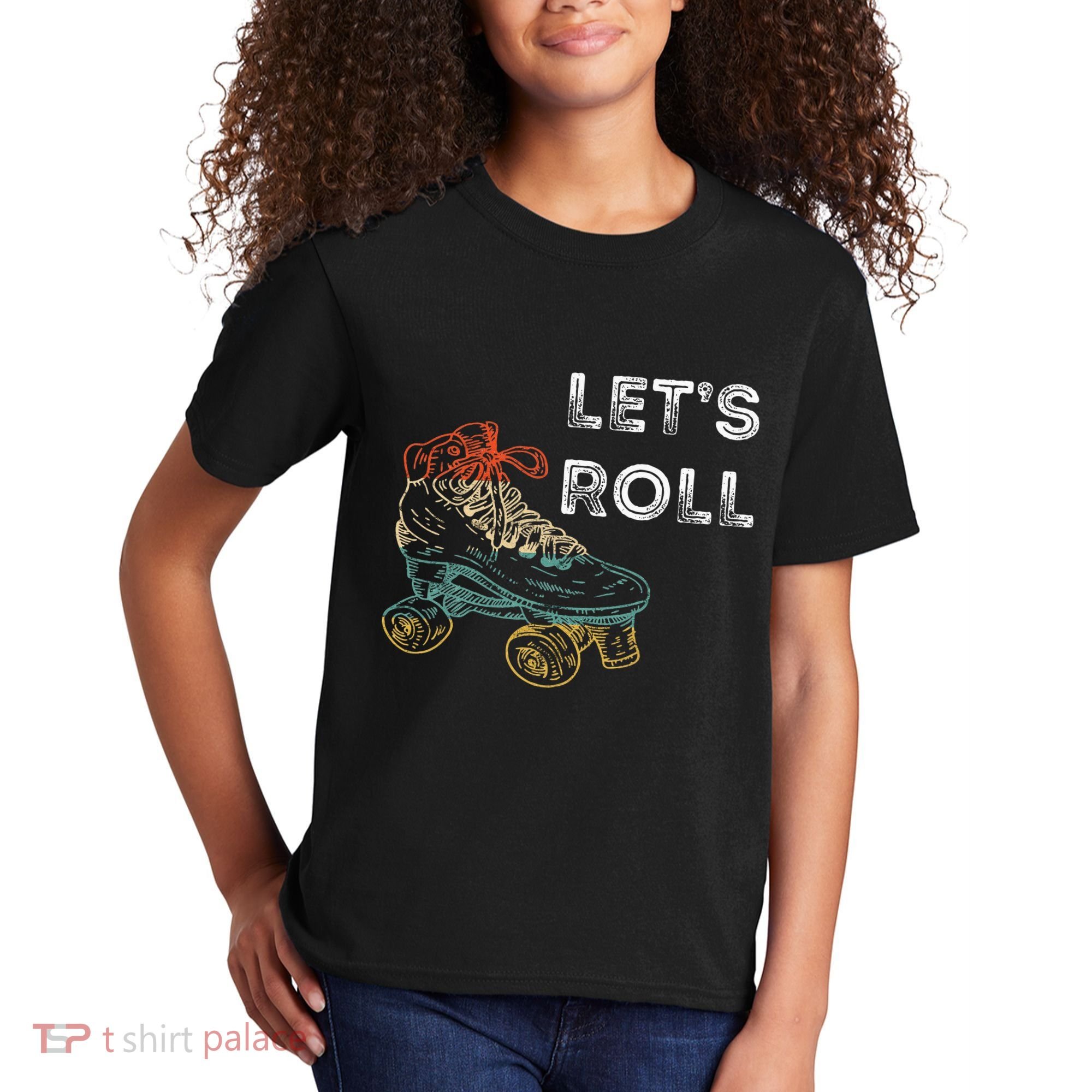 Roller Skates Running 70s 80s Roller Skating Inline Skater Kids T-Shirt