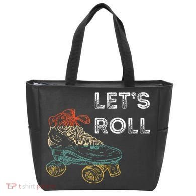 Roller Skates Running 70s 80s Roller Skating Inline Skater Tote Bag