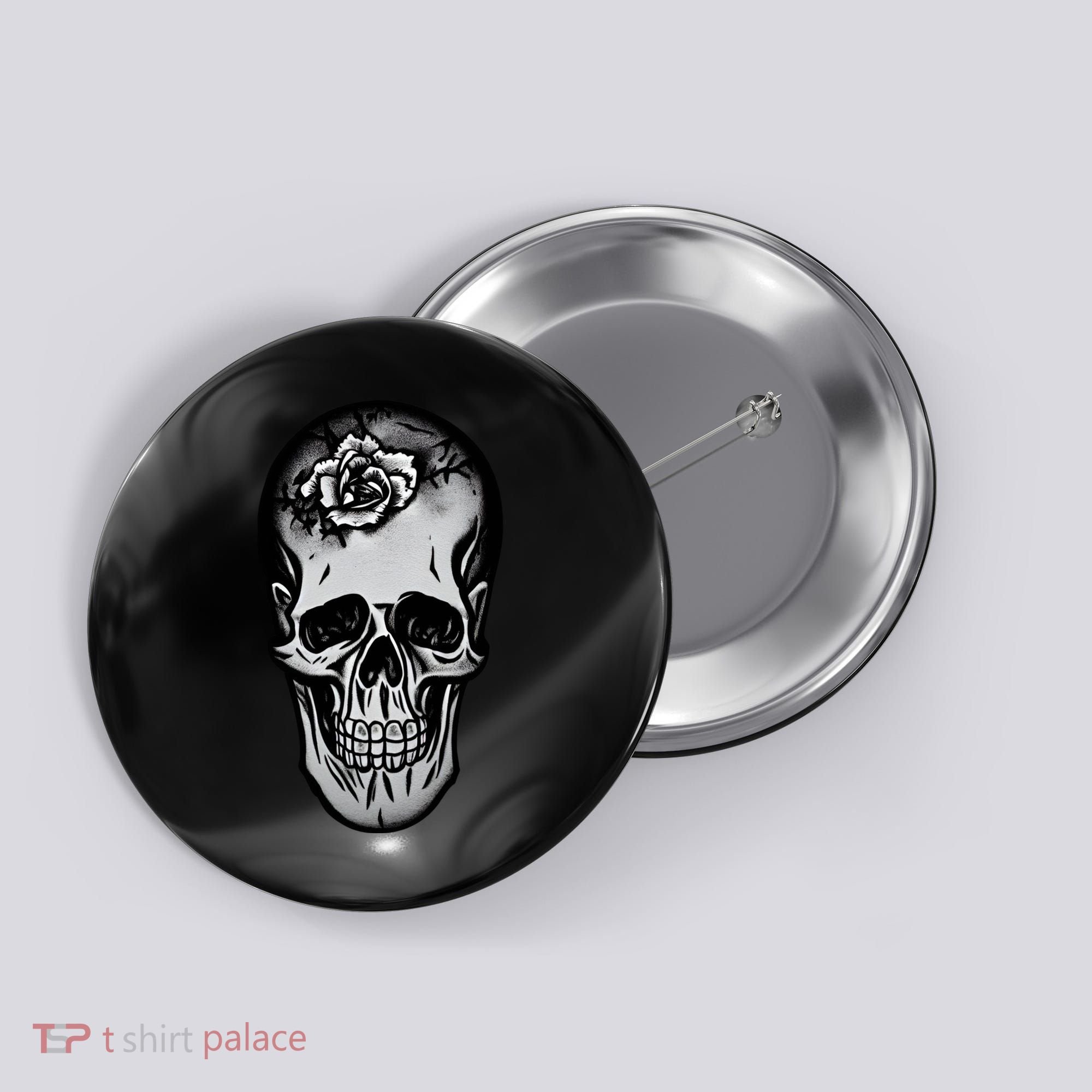 Rose Skull Button