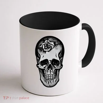 Rose Skull Coffee Mug back