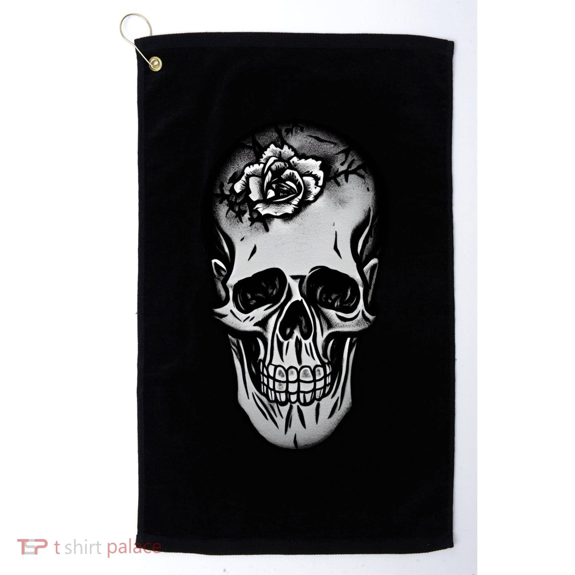 Rose Skull Golf Towel
