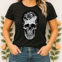 Rose Skull Women's T-Shirt thumb 2