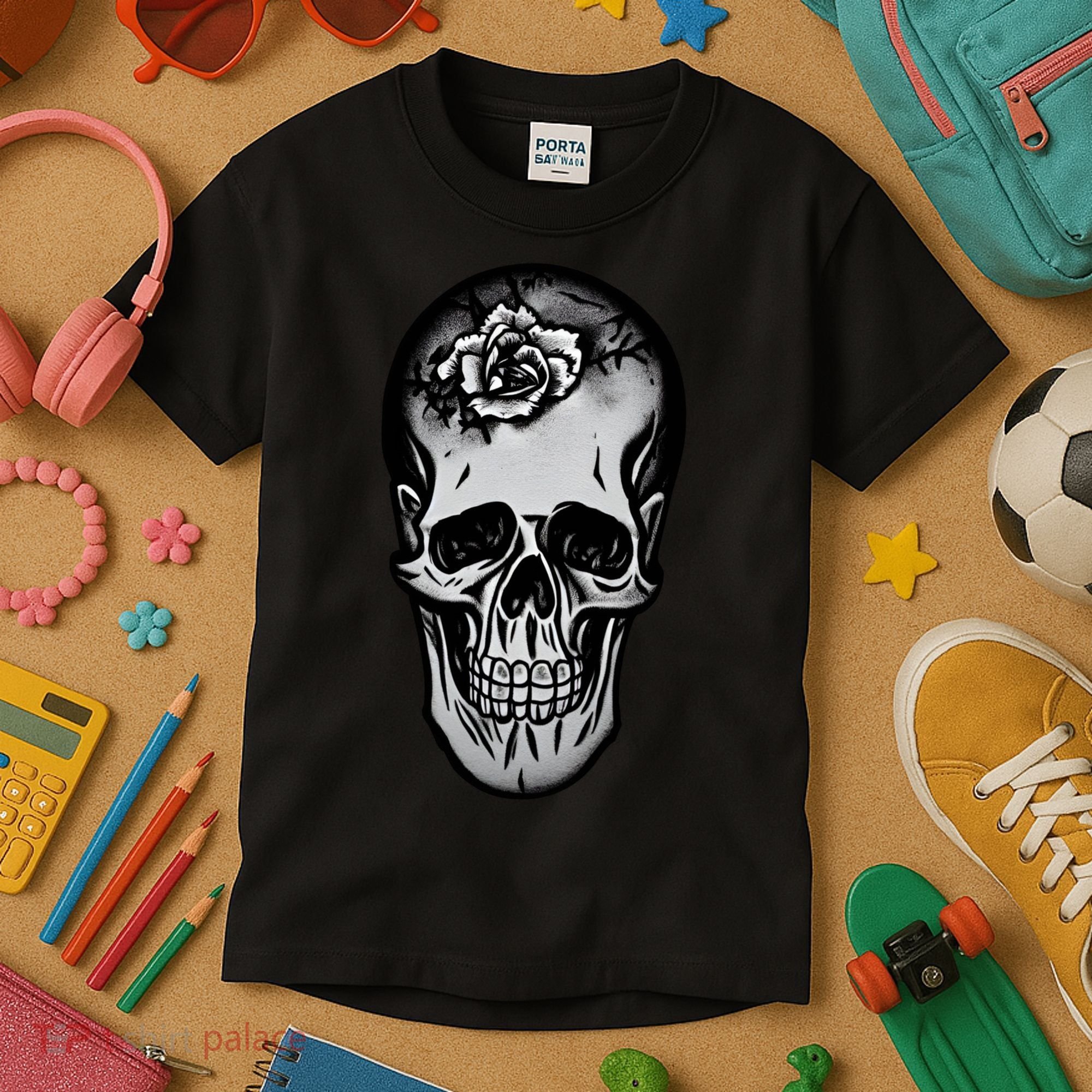 Rose Skull Kids T-Shirt