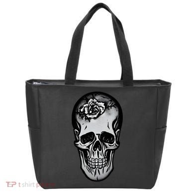 Rose Skull Tote Bag