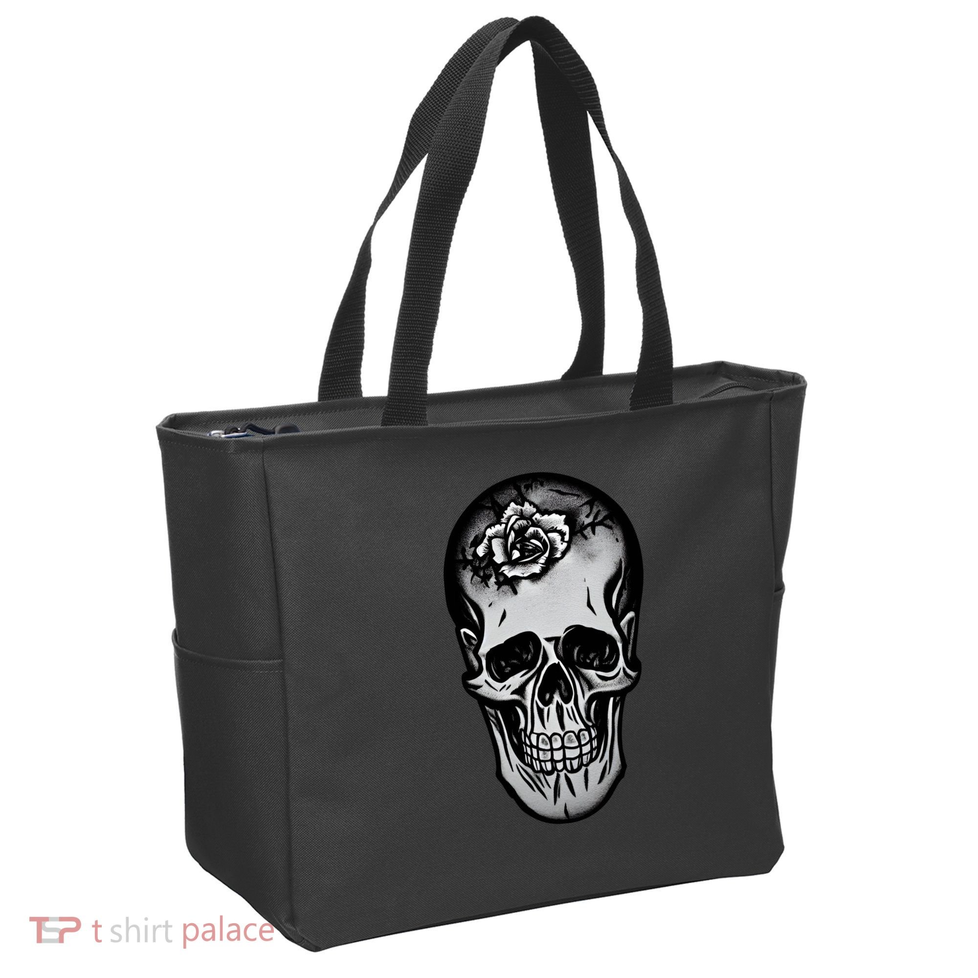 Rose Skull Tote Bag
