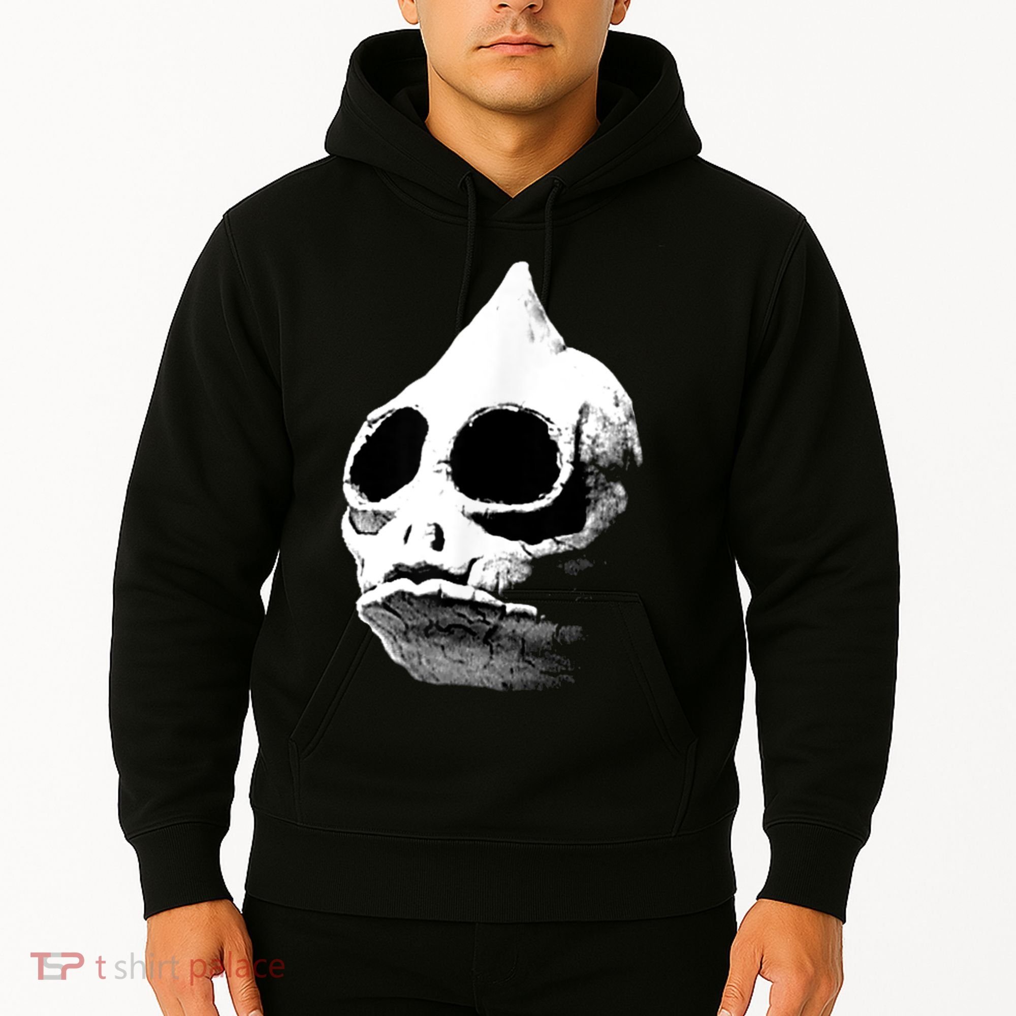Retro Sleestak Reptilian Skull Graphic Hoodie