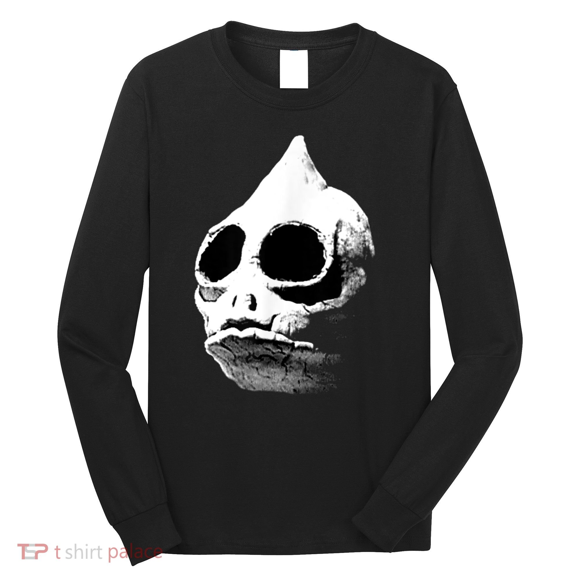 Retro Sleestak Reptilian Skull Graphic Long Sleeve Shirt