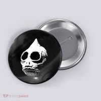 Retro Sleestak Reptilian Skull Graphic Button thumb 0