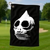 Retro Sleestak Reptilian Skull Graphic Golf Towel thumb 1