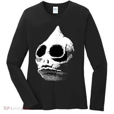 Retro Sleestak Reptilian Skull Graphic Women's Long Sleeve Shirt