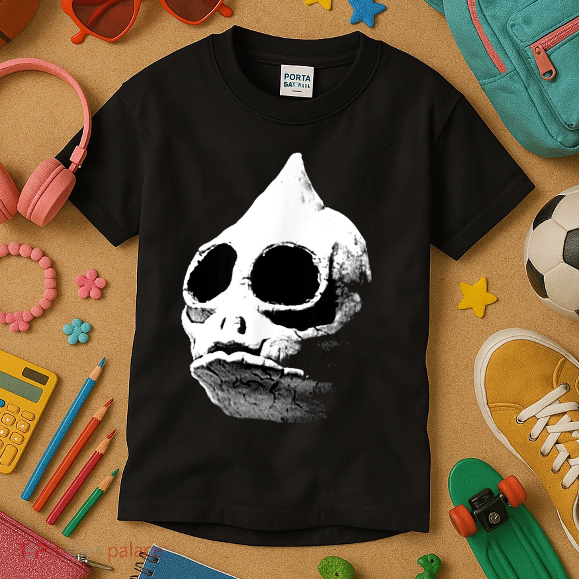 Retro Sleestak Reptilian Skull Graphic Kids T-Shirt