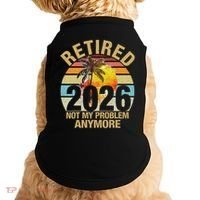 Retro Sunset Retired 2026 Not My Problem Anymore Retirement Doggie Tank thumb 0