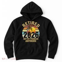 Retro Sunset Retired 2026 Not My Problem Anymore Retirement Hoodie thumb 0