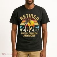Retro Sunset Retired 2026 Not My Problem Anymore Retirement Tall T-Shirt thumb 2