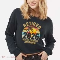 Retro Sunset Retired 2026 Not My Problem Anymore Retirement Cropped Pullover Crew thumb 2