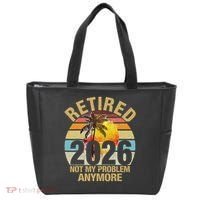 Retro Sunset Retired 2026 Not My Problem Anymore Retirement Tote Bag thumb 0