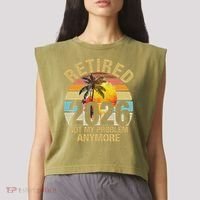 Retro Sunset Retired 2026 Not My Problem Anymore Retirement Garment-Dyed Women's Muscle Tee thumb 2