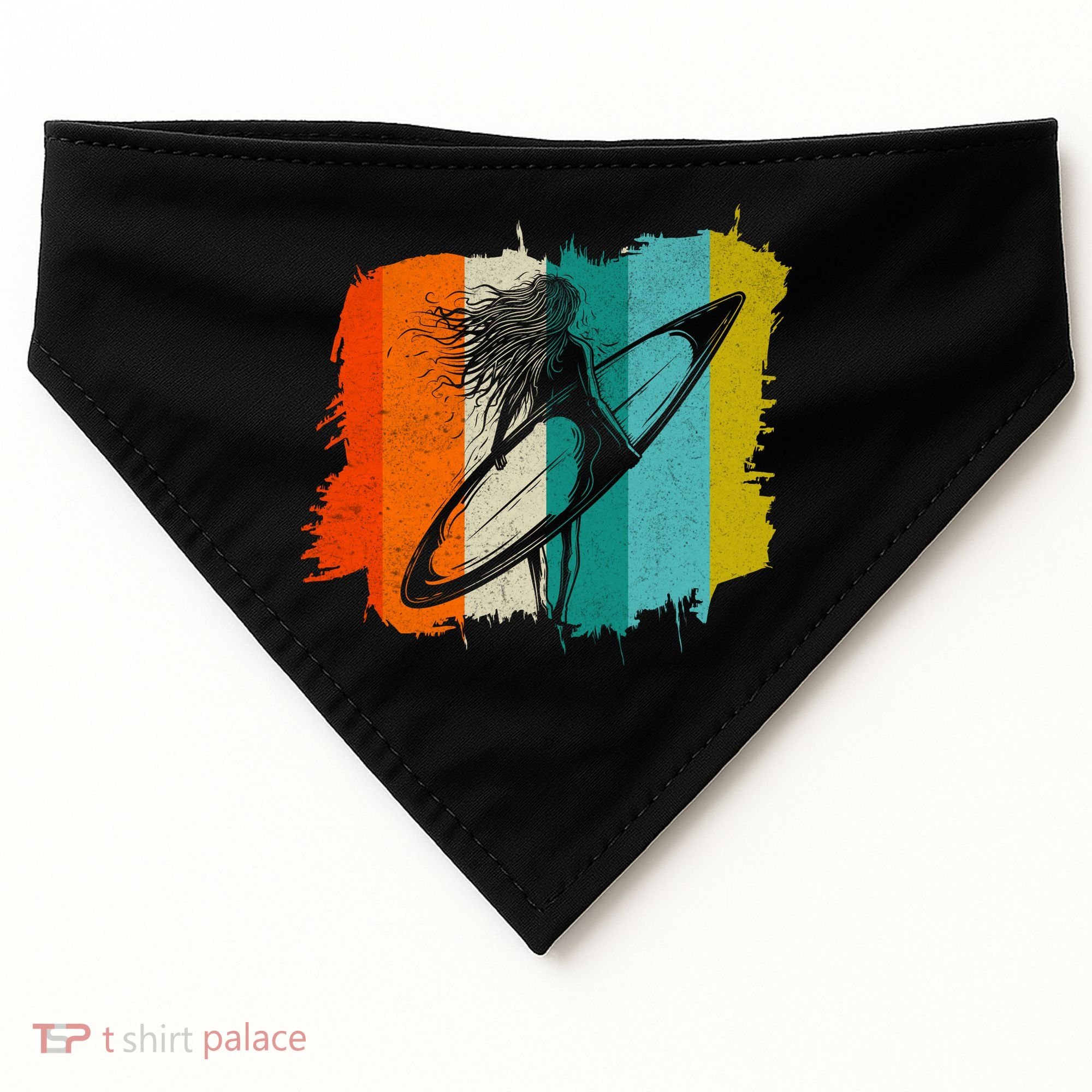 Retro Summer Surfing Gift For Girl USA-Made Doggie Bandana