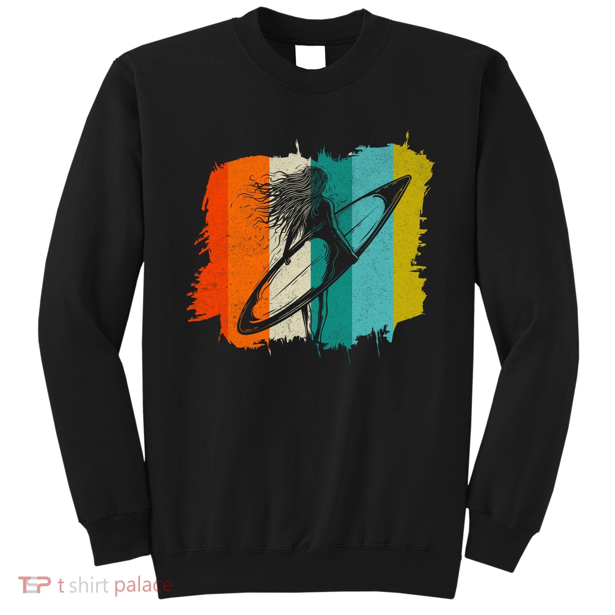 Retro Summer Surfing Gift For Girl Sweatshirt