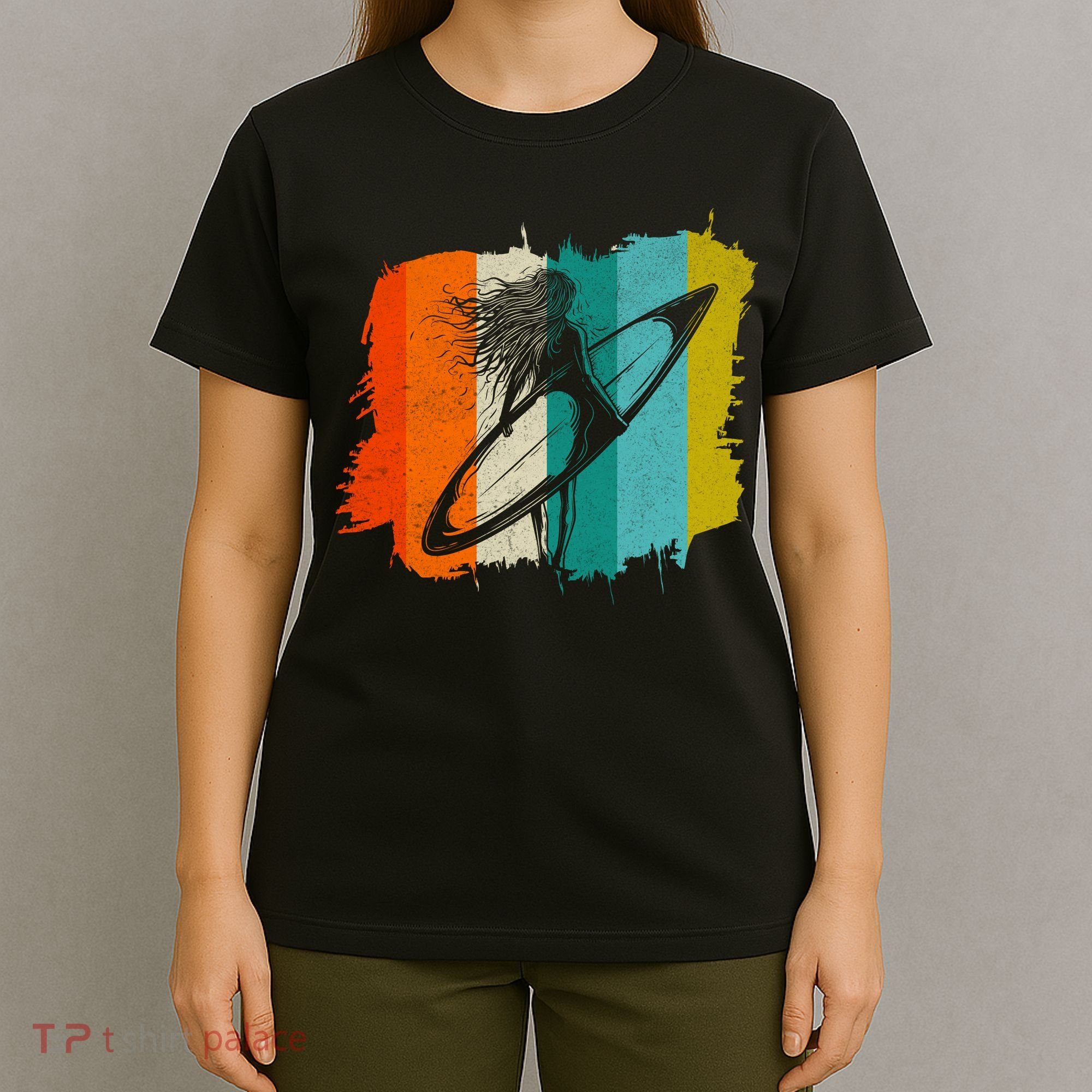 Retro Summer Surfing Gift For Girl T-Shirt