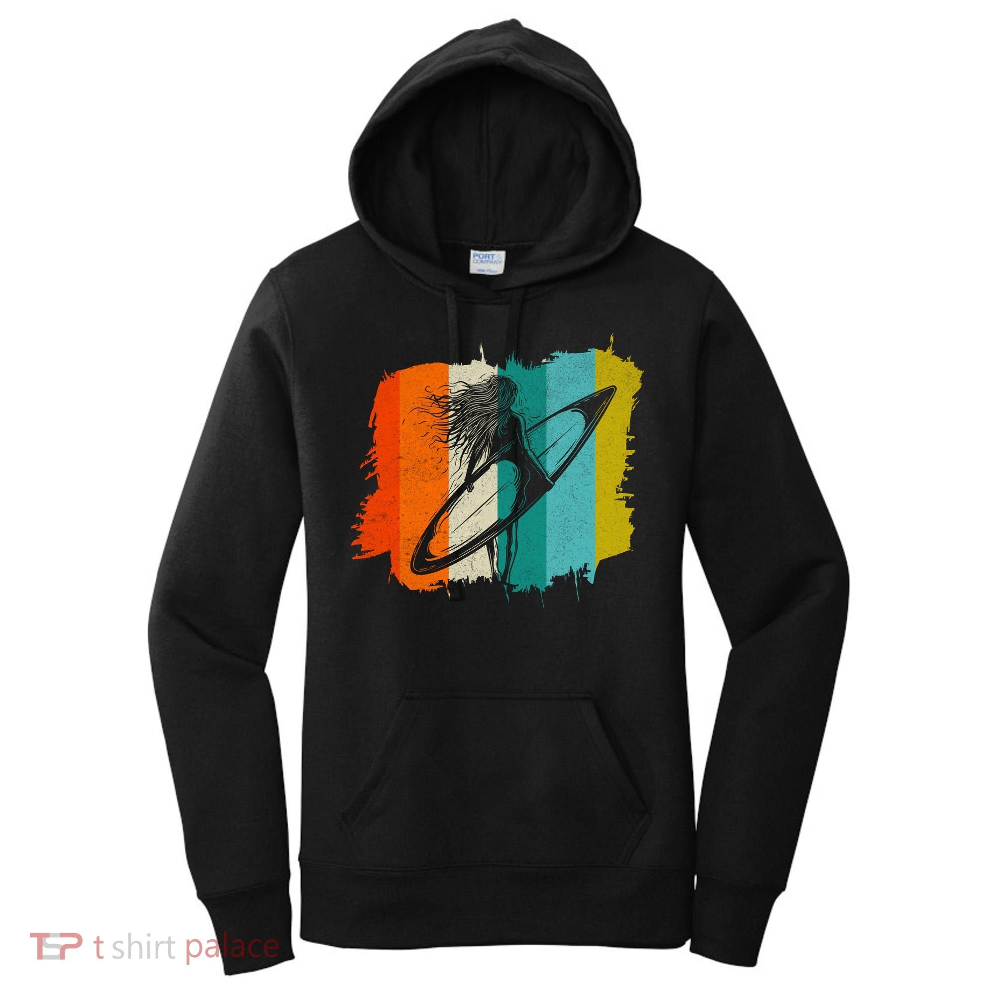Retro Summer Surfing Gift For Girl Women's Hoodie