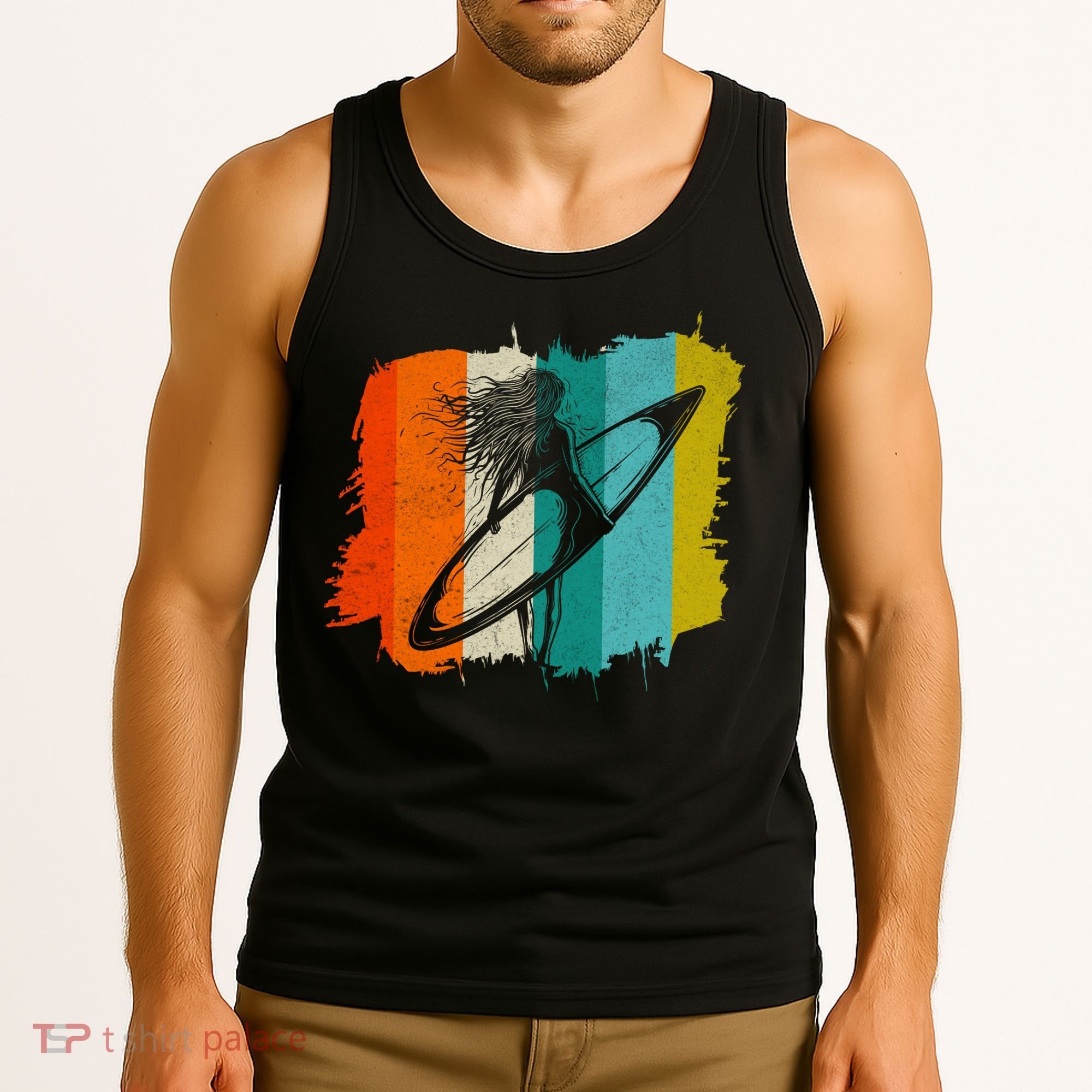 Retro Summer Surfing Gift For Girl Tank Top