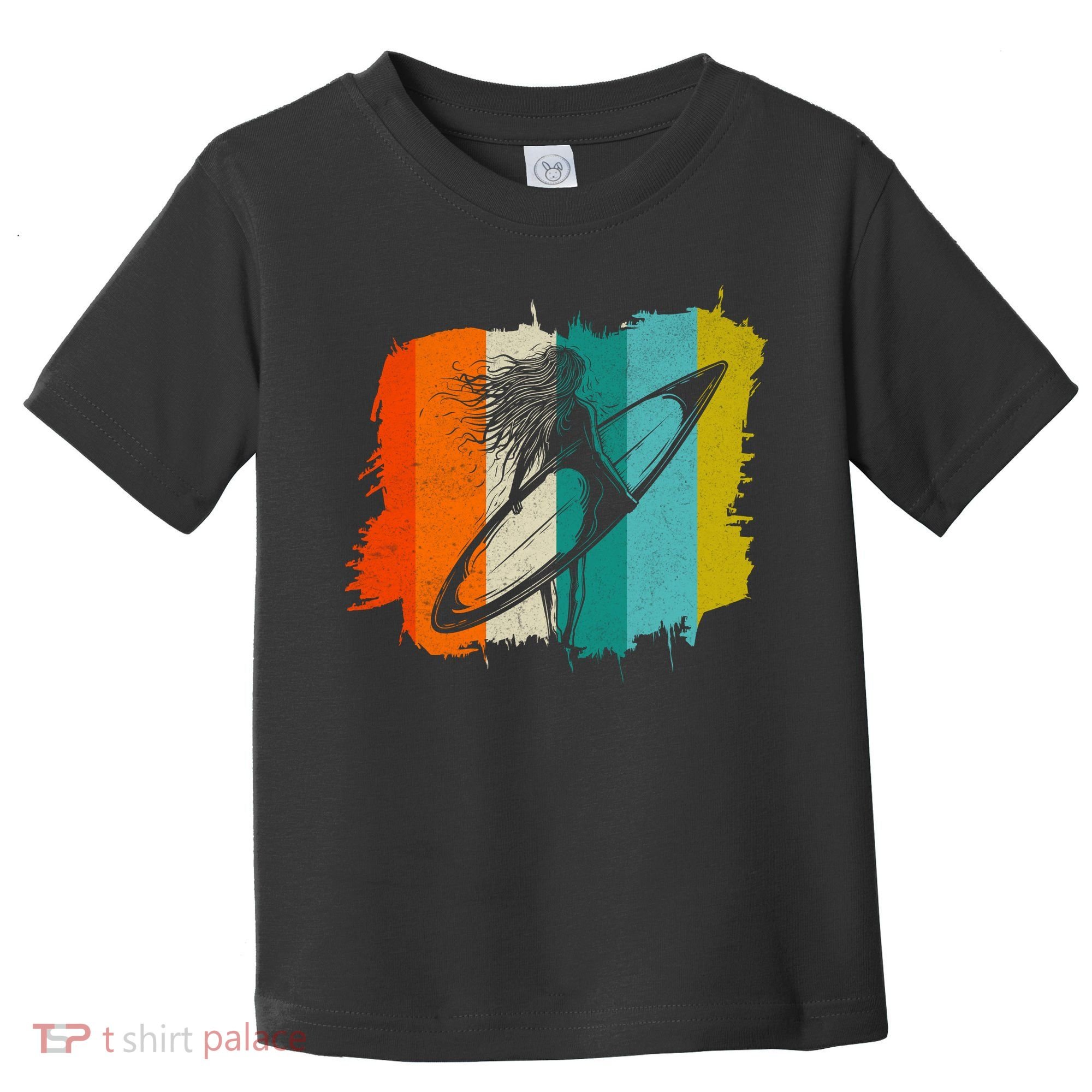 Retro Summer Surfing Gift For Girl Toddler T-Shirt