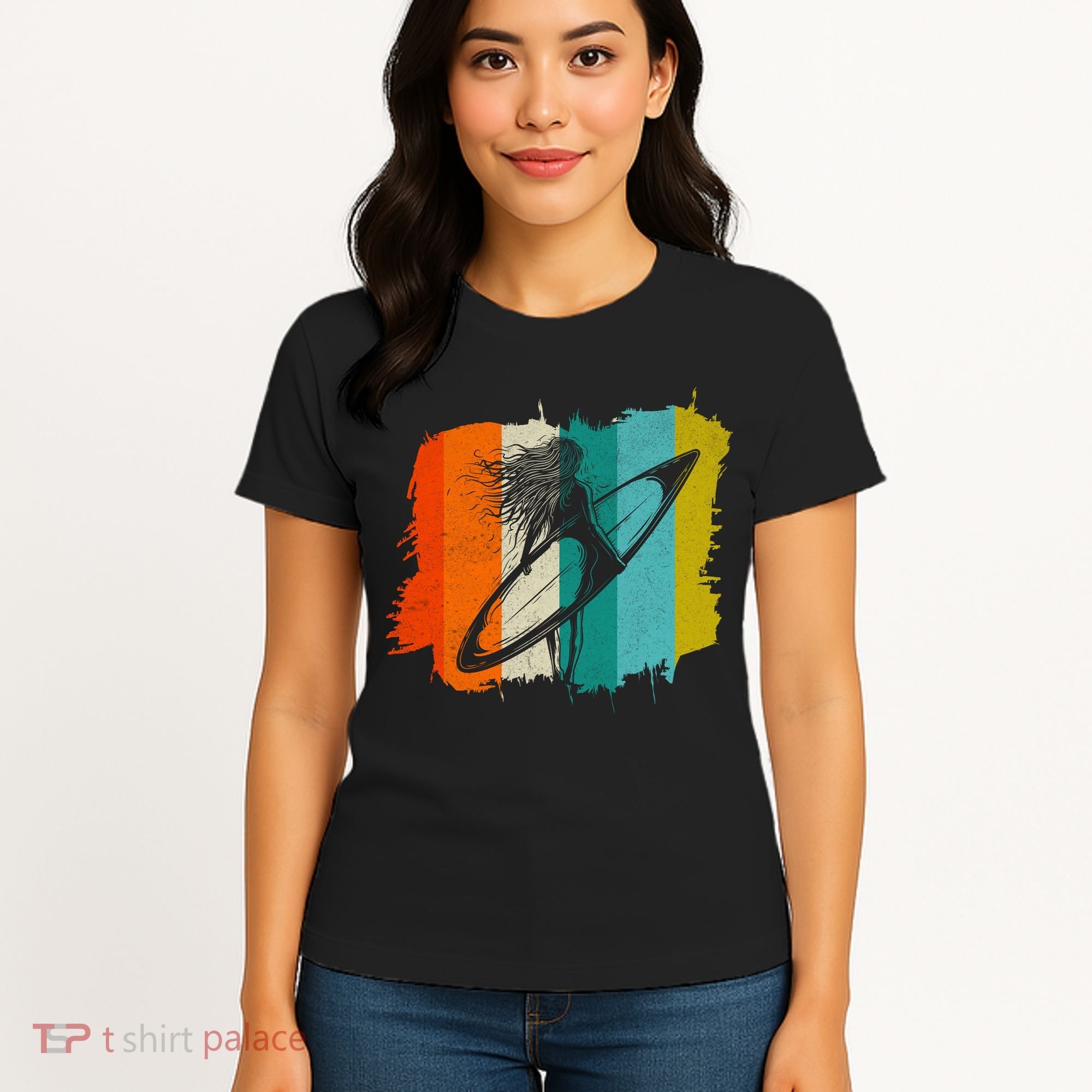 Retro Summer Surfing Gift For Girl Women's T-Shirt
