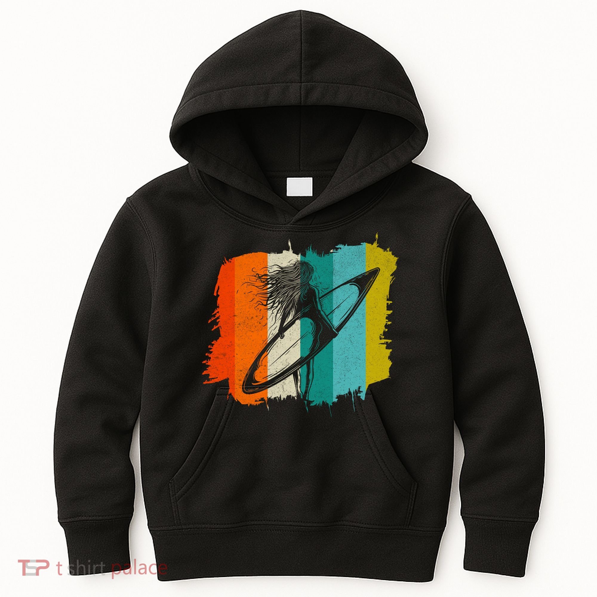 Retro Summer Surfing Gift For Girl Kids Hoodie