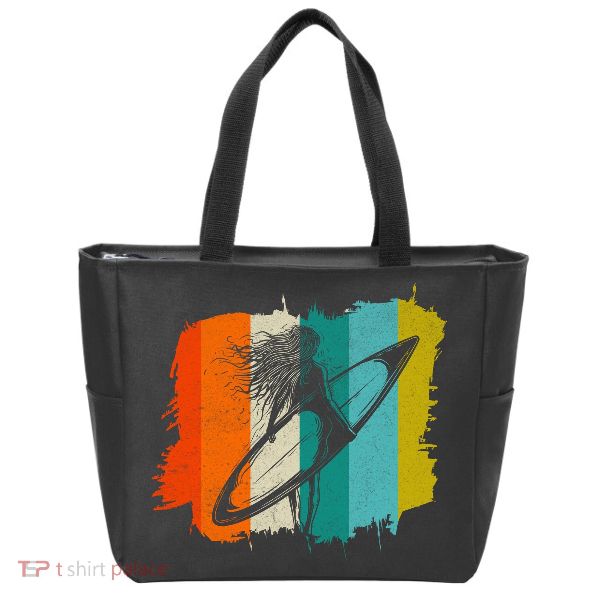 Retro Summer Surfing Gift For Girl Tote Bag