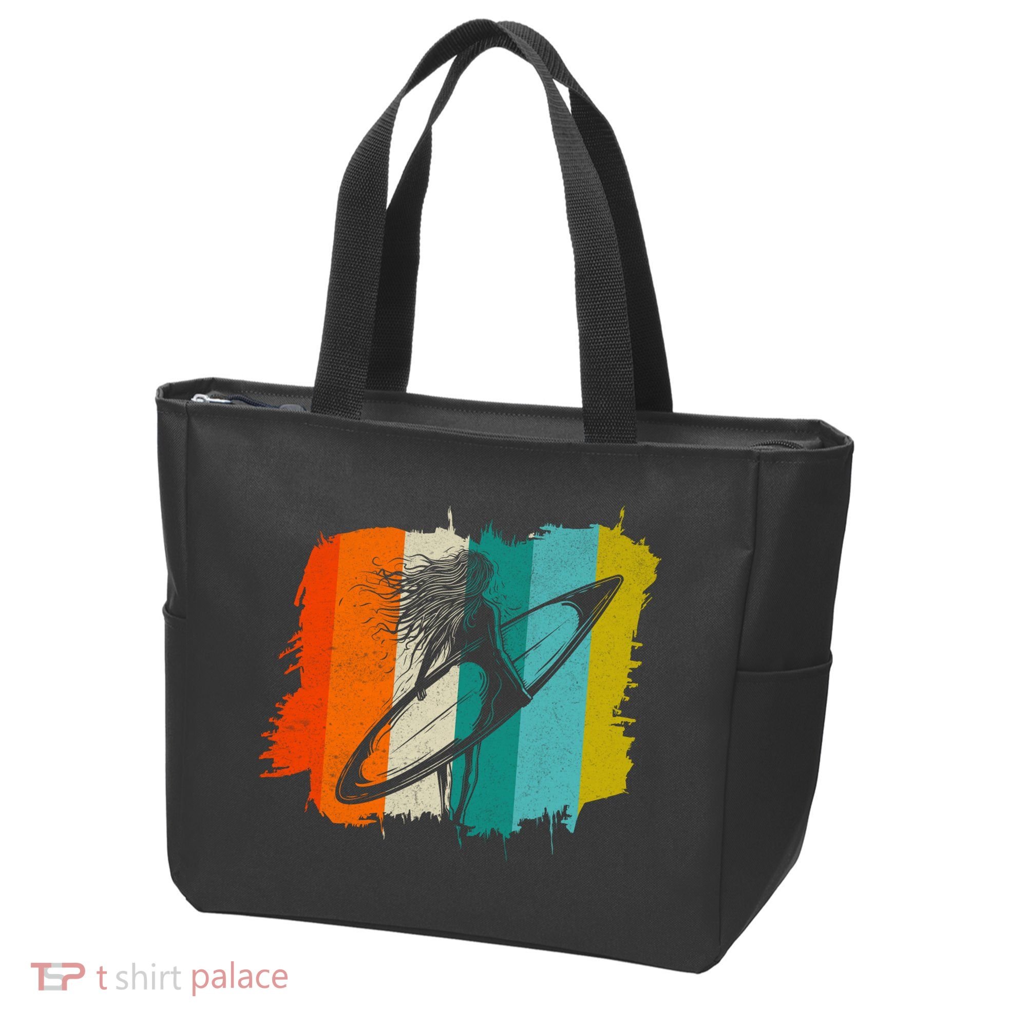 Retro Summer Surfing Gift For Girl Tote Bag