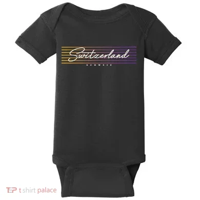 Retro Style Switzerland Baby Bodysuit