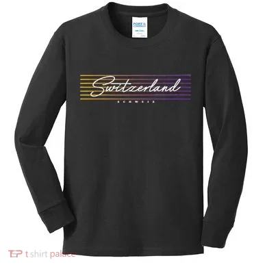 Retro Style Switzerland Kids Long Sleeve Shirt