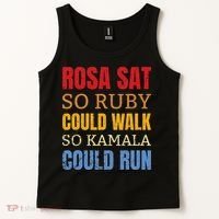 Rosa Sat So Ruby Could Walk So Kamala Black History Tank Top thumb 2