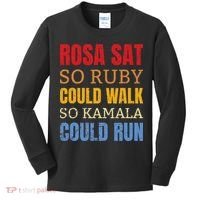 Rosa Sat So Ruby Could Walk So Kamala Black History Kids Long Sleeve Shirt thumb 0